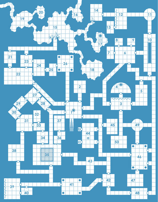 D&D Old School Blue dungeon map