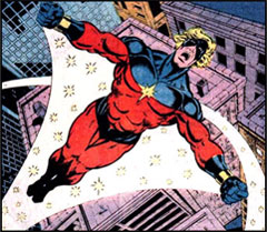 Captain Marvel in flight