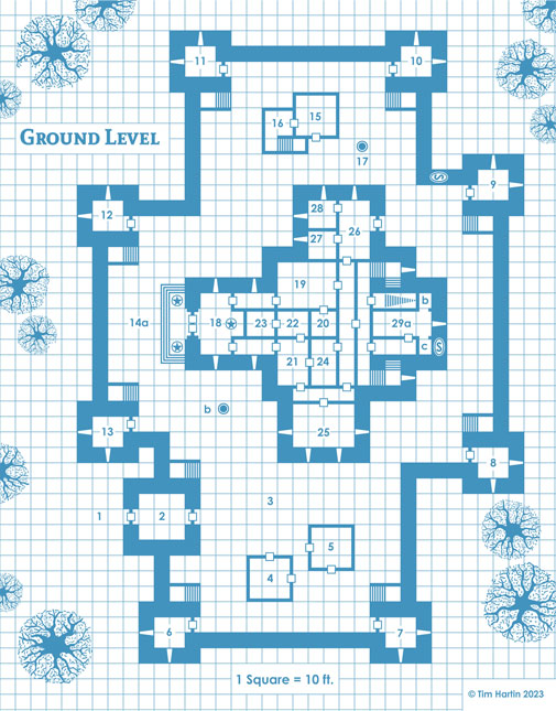 free Old School Blue D&D map
