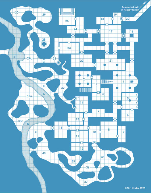 free Old School Blue D&D map